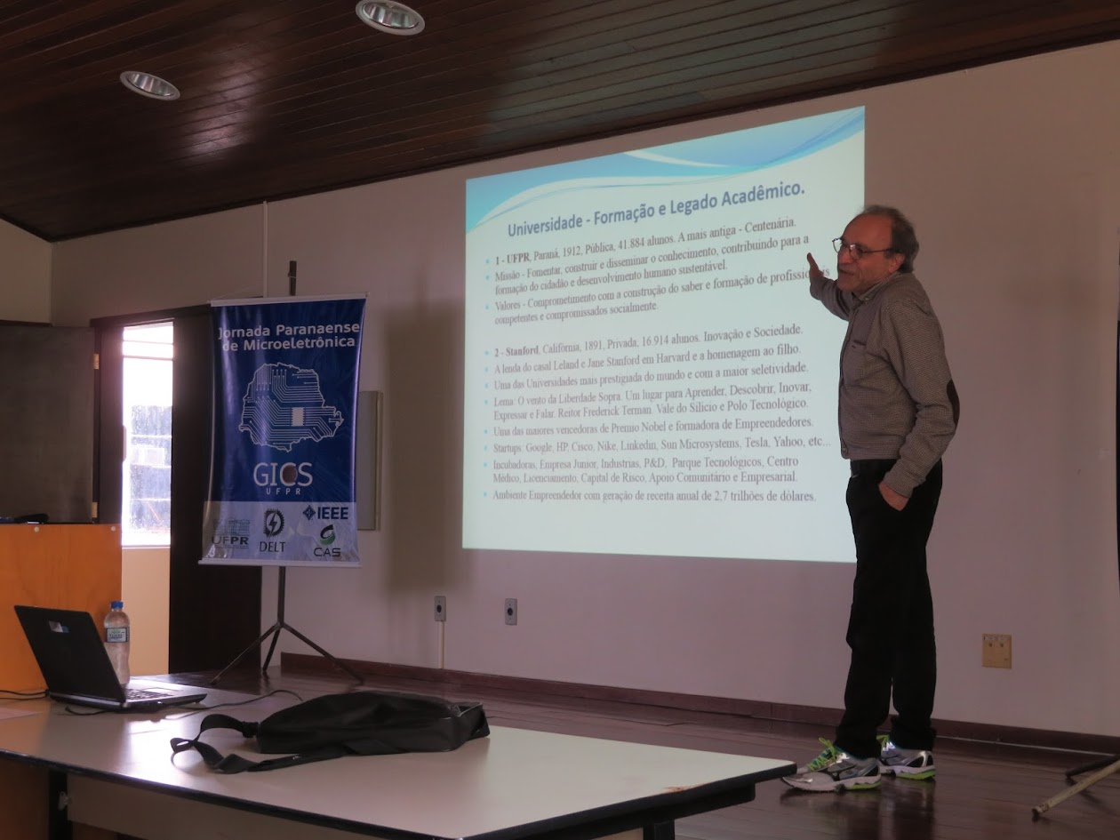 Prof. Luiz Antonio Belinaso ministrou a palestra "Engenharia elétrica: profissão, vida e felicidade".