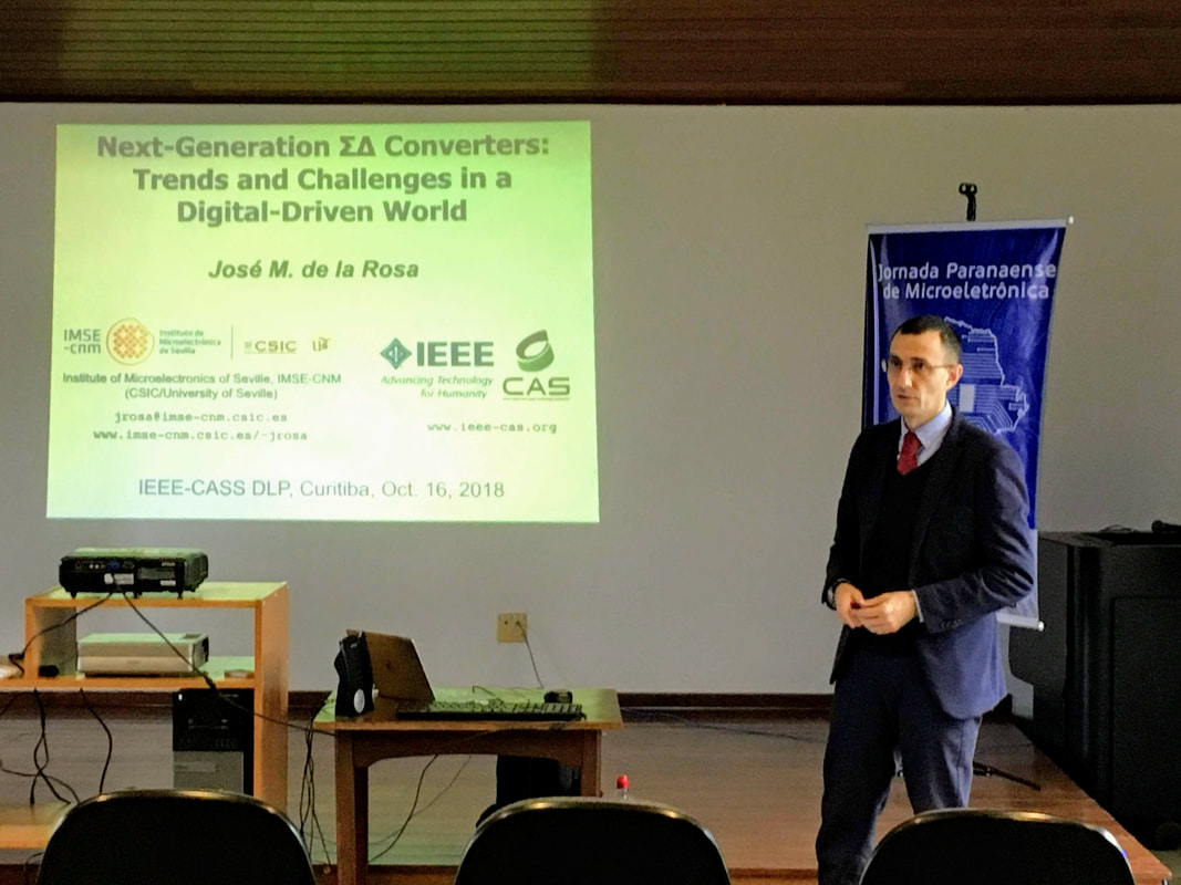 Prof. Jose M. de la Rosa (Instituto de Microelectrónica de Sevilla) apresentou a palestra "Next-generation sigma-delta converters: trends and challenges in a digital-driven world".