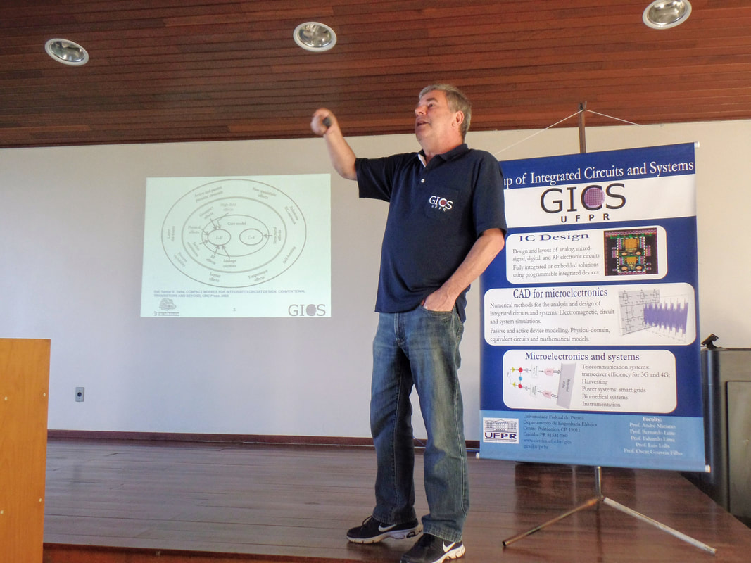 Prof. Oscar da Costa Gouveia Filho apresentou o ateliê "Modelos de transistor MOS para simulação e projeto de circuitos".